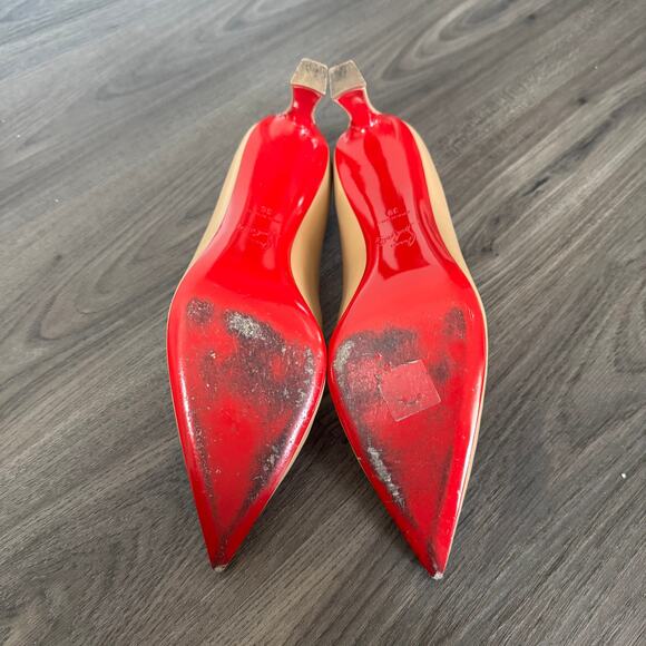 Christian Louboutin Condora 85 mm Nude Leather Pumps 39 Tan Heels with Box - Picture 6 of 8